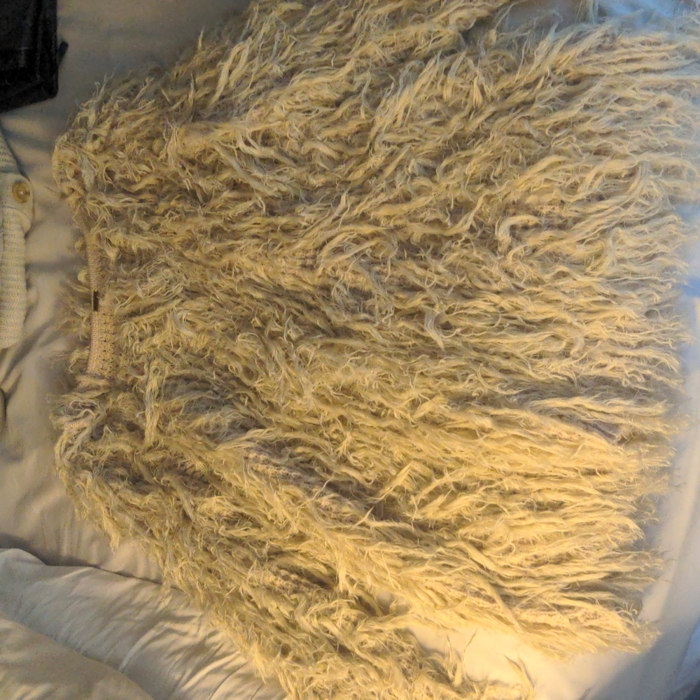 Free People Fuzzy Festival Sweater Medium Cream